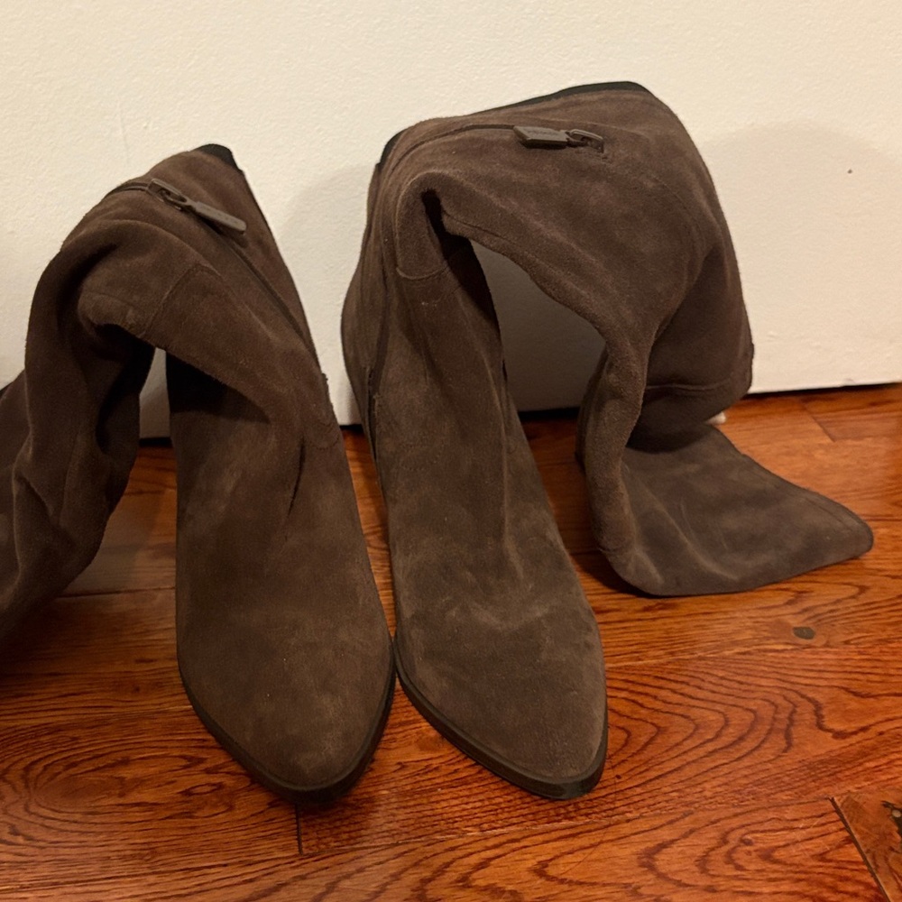 Blondo Dark Brown Over the Knee Suede Boots (waterproof)